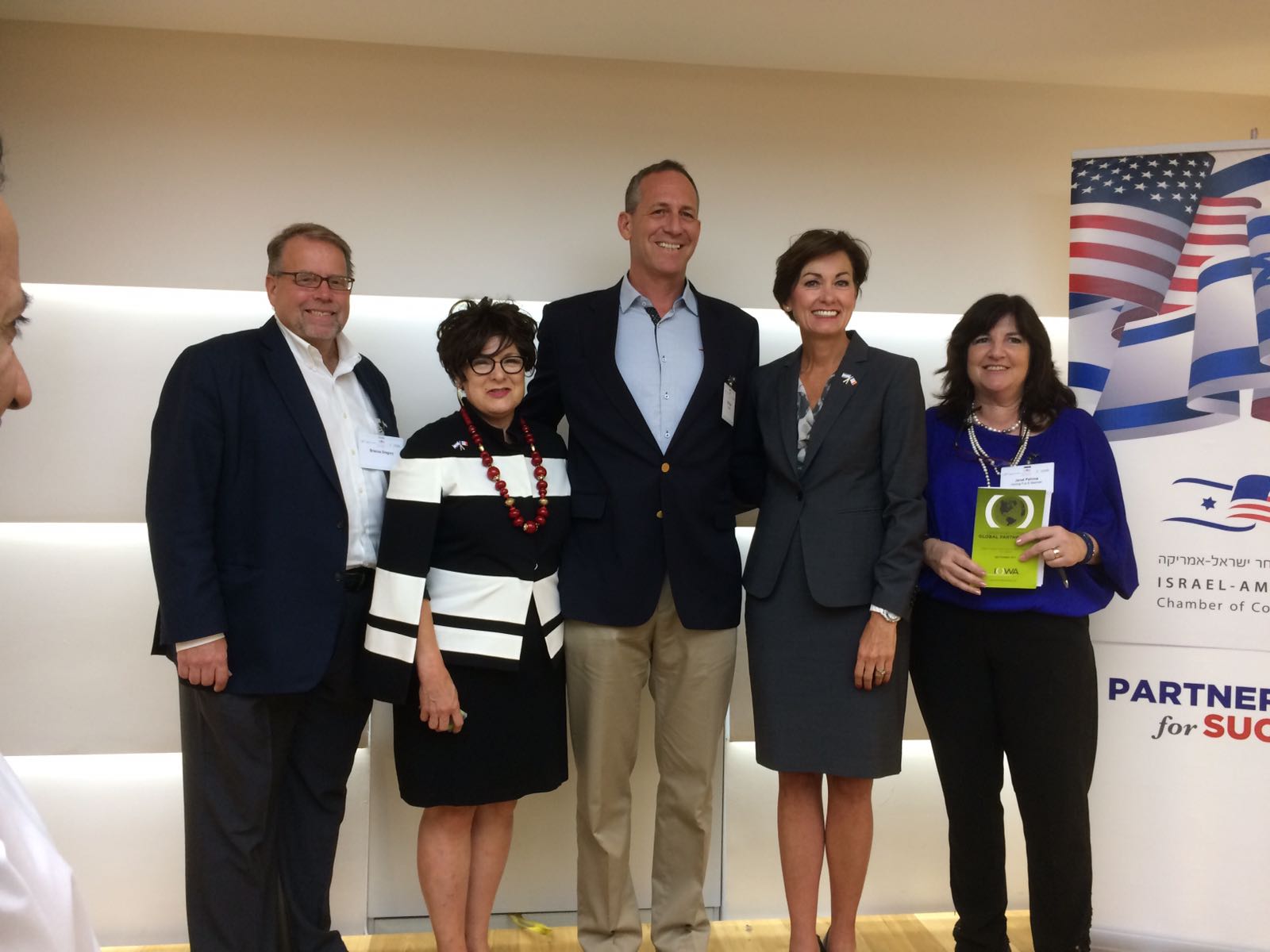 Iowa Governor Kim Reynolds with Chamber CEO Oded Rose, Debi Durham, and Greg Brisco, U.S. Embassy Commercial Attache